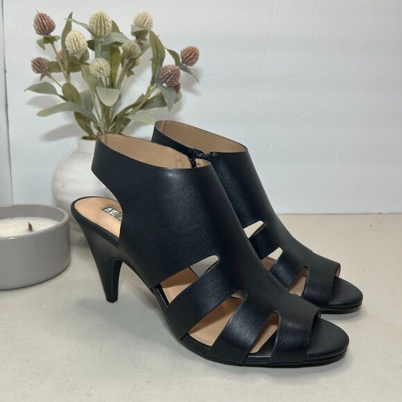 INC International Concepts Shoe Side Zip Black Open Toe Heel Women's US 10M NWOB - Picture 1 of 10